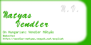 matyas vendler business card